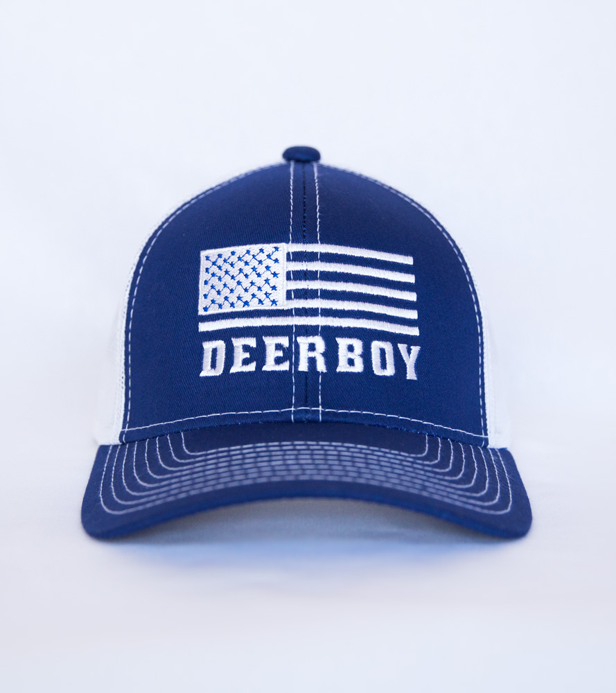 Deerboy American Flag Cap In Royal And White Front