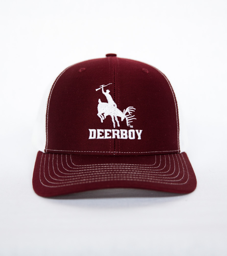 Deerboy Signature Cap Rifle Logo In Cardinal And White Front