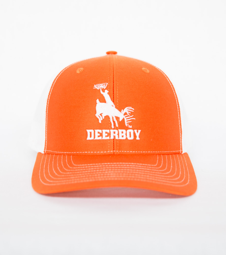 Deerboy Signature Cap Bow Logo In Orange And White Front