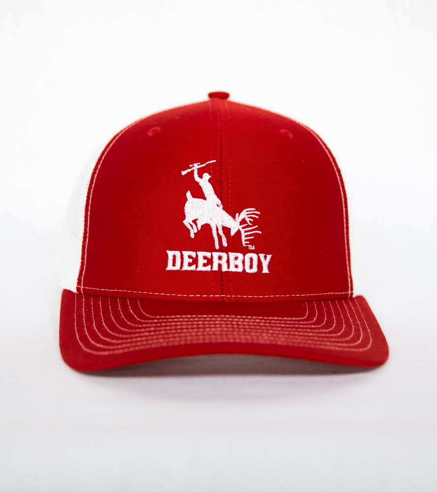 Deerboy Signature Cap Rifle Logo In Red And White Front