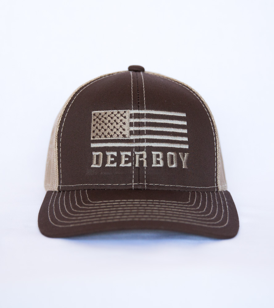 Deerboy American Flag Cap In Brown/Khaki