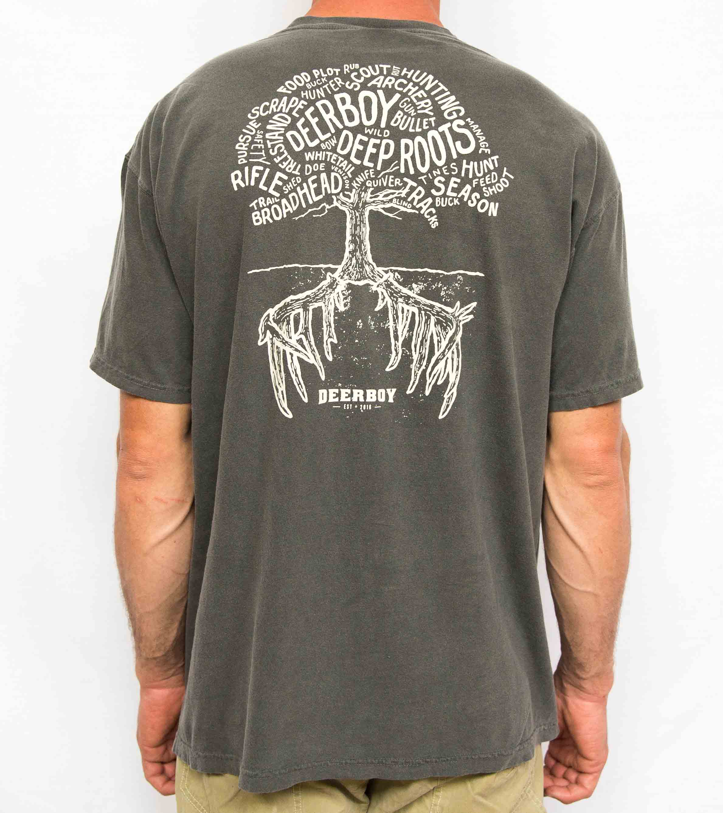 Deep Roots Tee In Charcoal