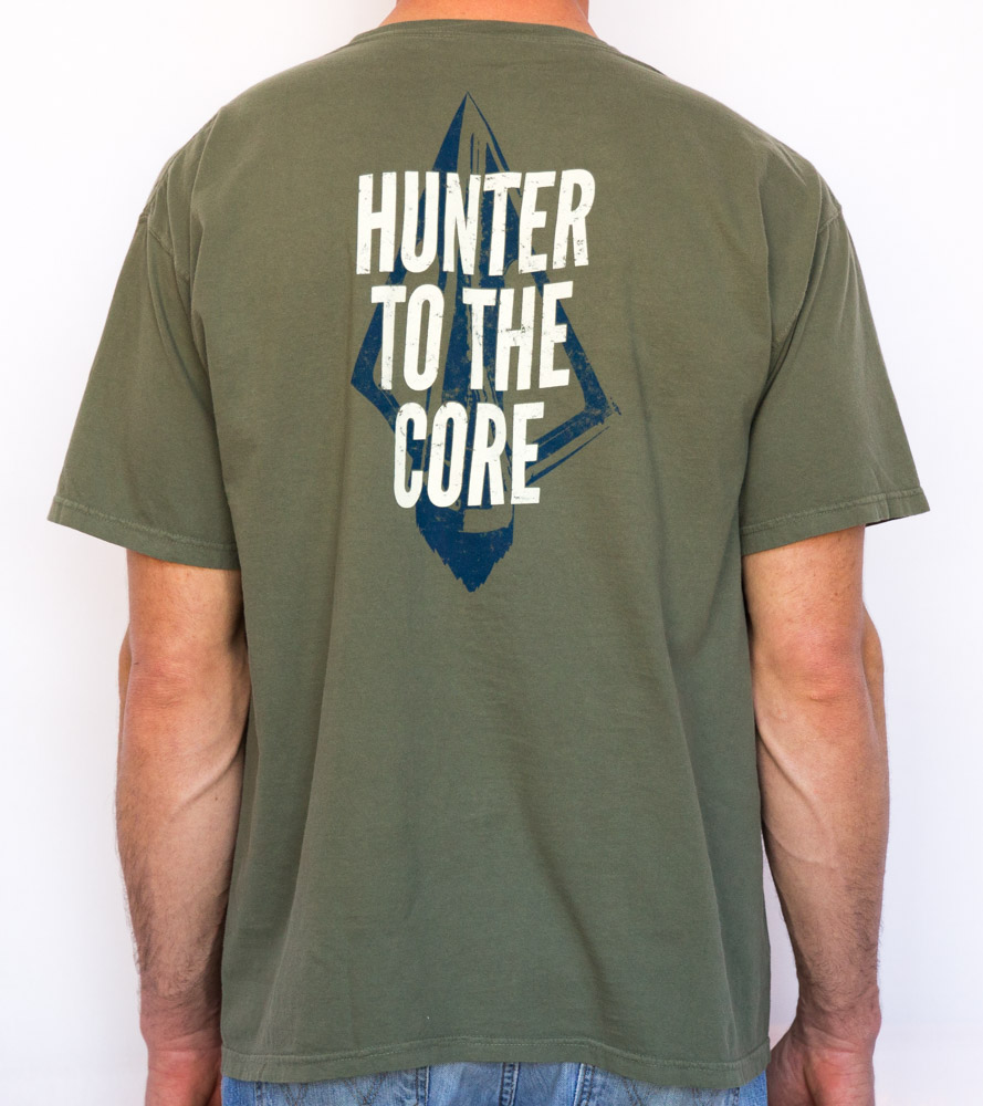 Hunter To The Core Tee In Olive Drab