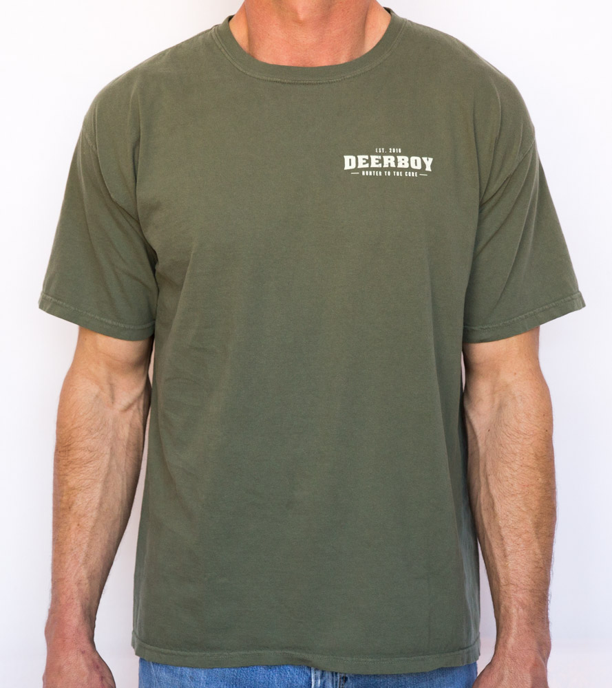 Deerboy Hunter To The Core Tee In Olive Drab Front