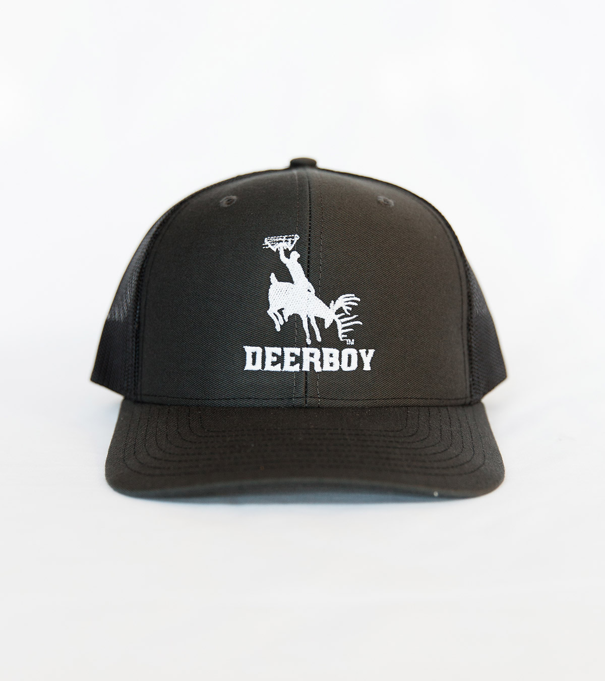 Deerboy Signature Cap Bow Logo In Charcoal And Black Front