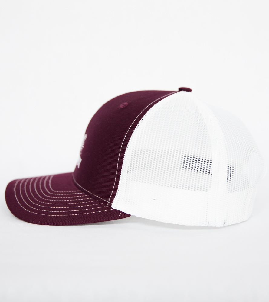 Deerboy Signature Cap In Maroon and White Side