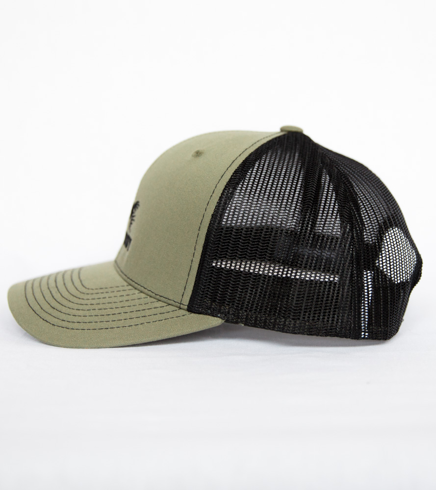 Deerboy Signature Cap In Olive Drab And Black Side