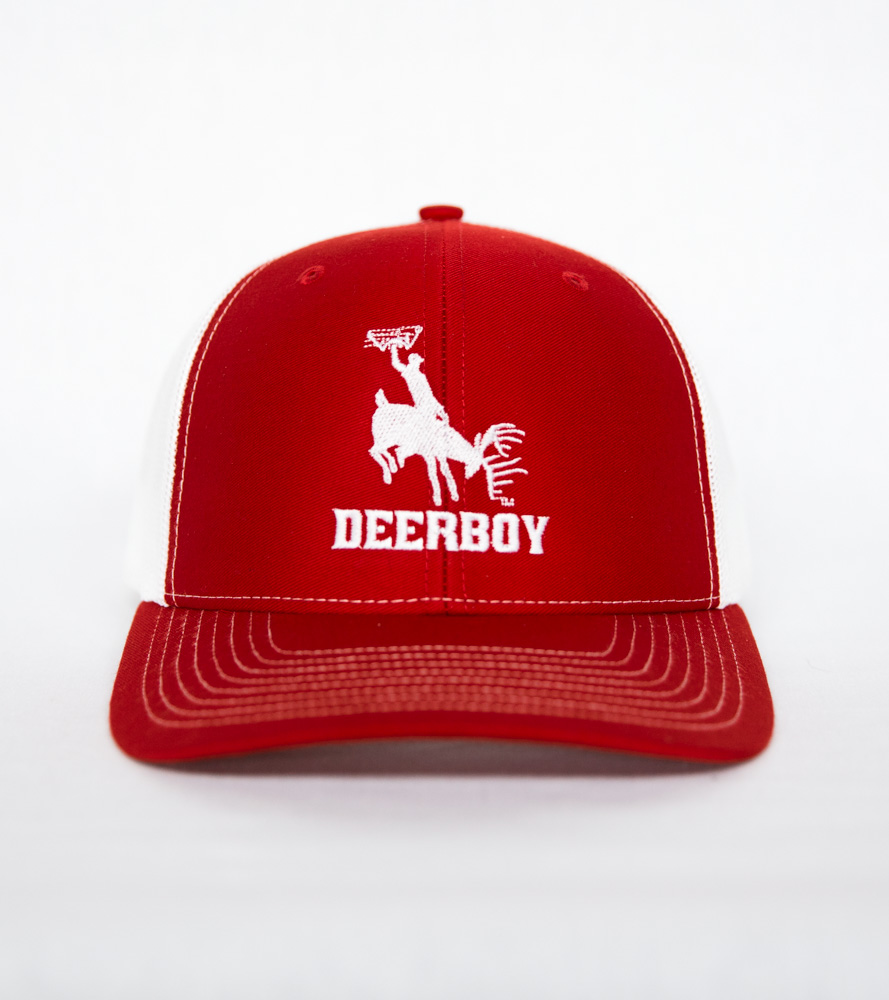 Deerboy Signature Cap Bow Logo In Red And White Front