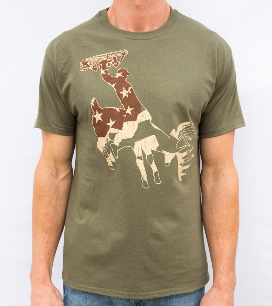 Deerboy Signature Tee Bow Logo In Olive Drab Front