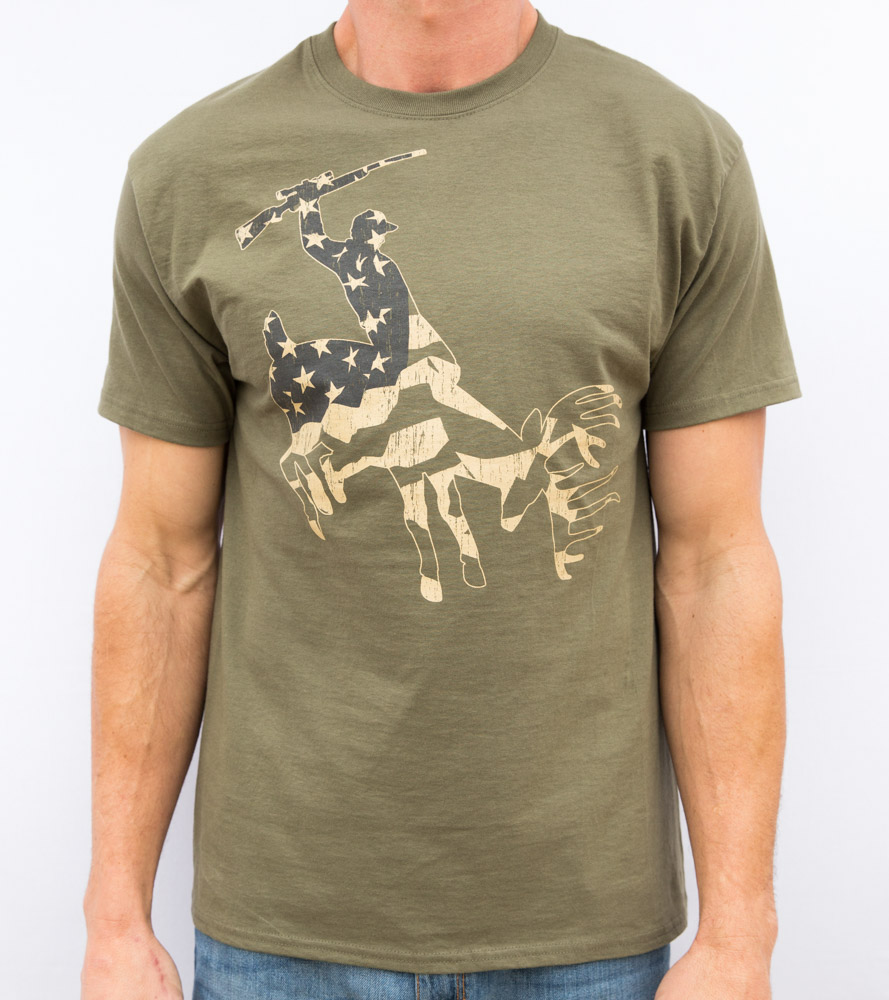 Deerboy Signature Tee Rifle Logo In Olive Drab Front